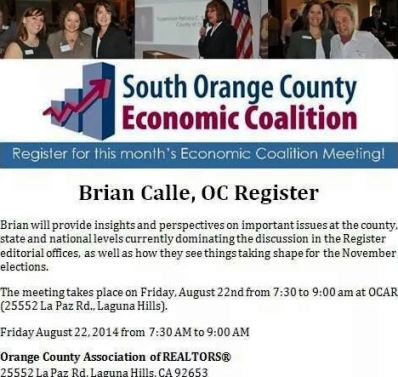 Brian Calle at South OC Economic Coalition