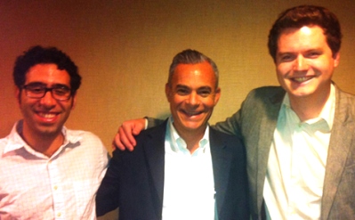 Adam Elmahrek, Norberto Santana, and Nick Gerda of award recipient the Voice of OC